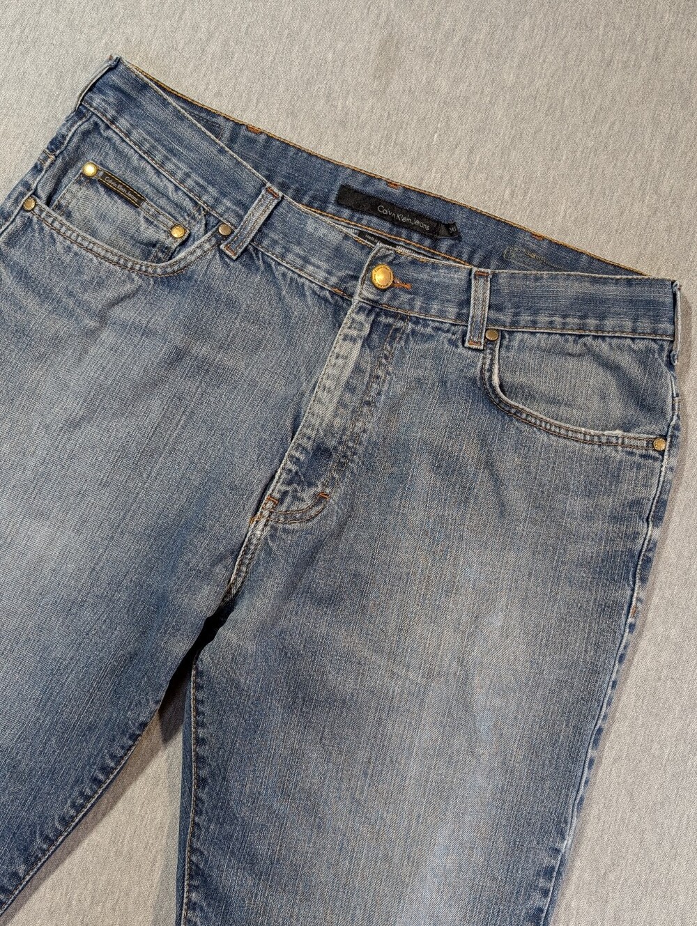 Calvin Klein Bootcut Jeans Men's 36 X 30 Faded Blue